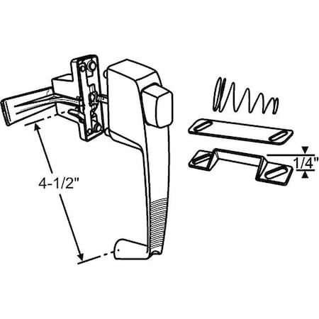 Strybuc Push Button Latch Set Alum 900-7339